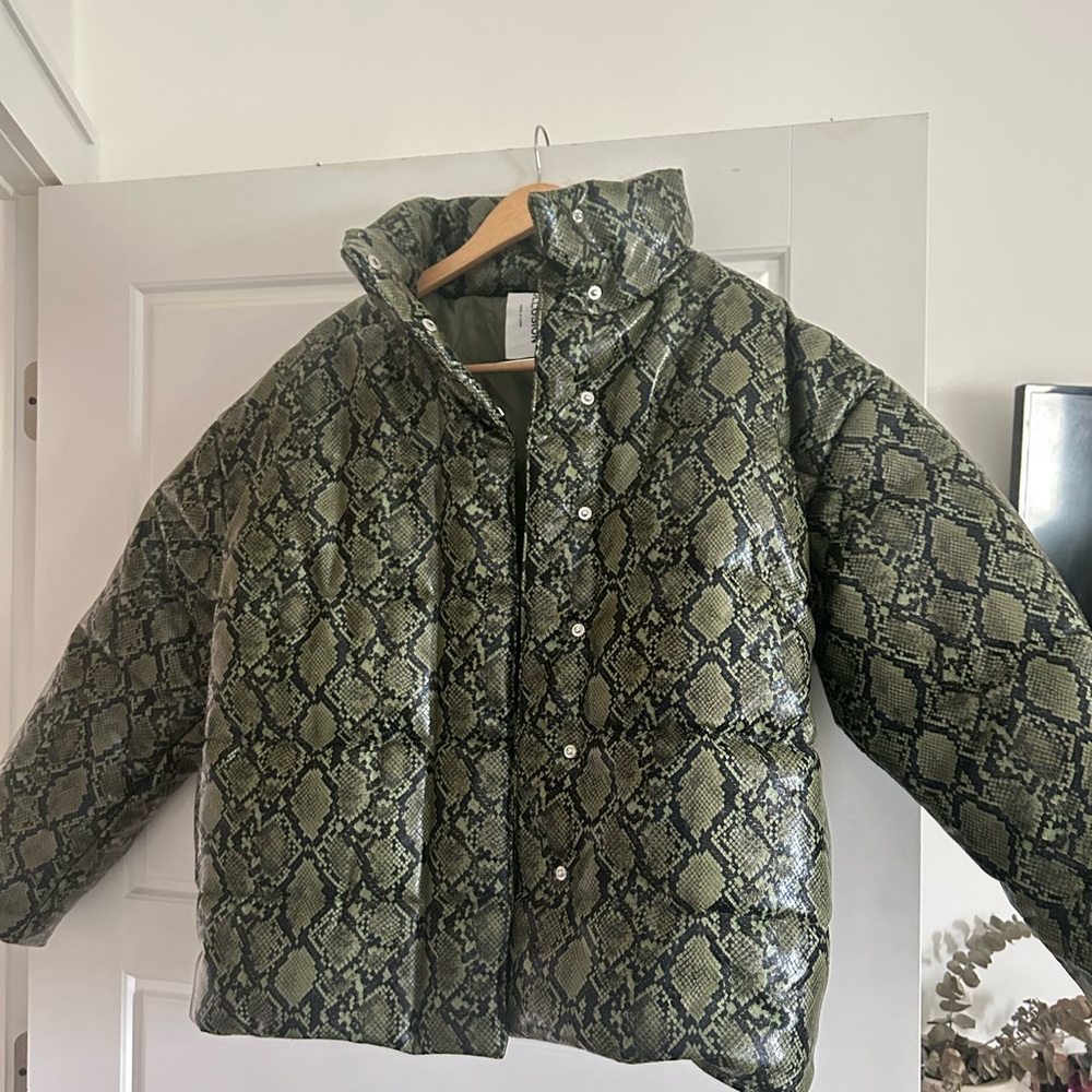 Snakeskin puffer jacket